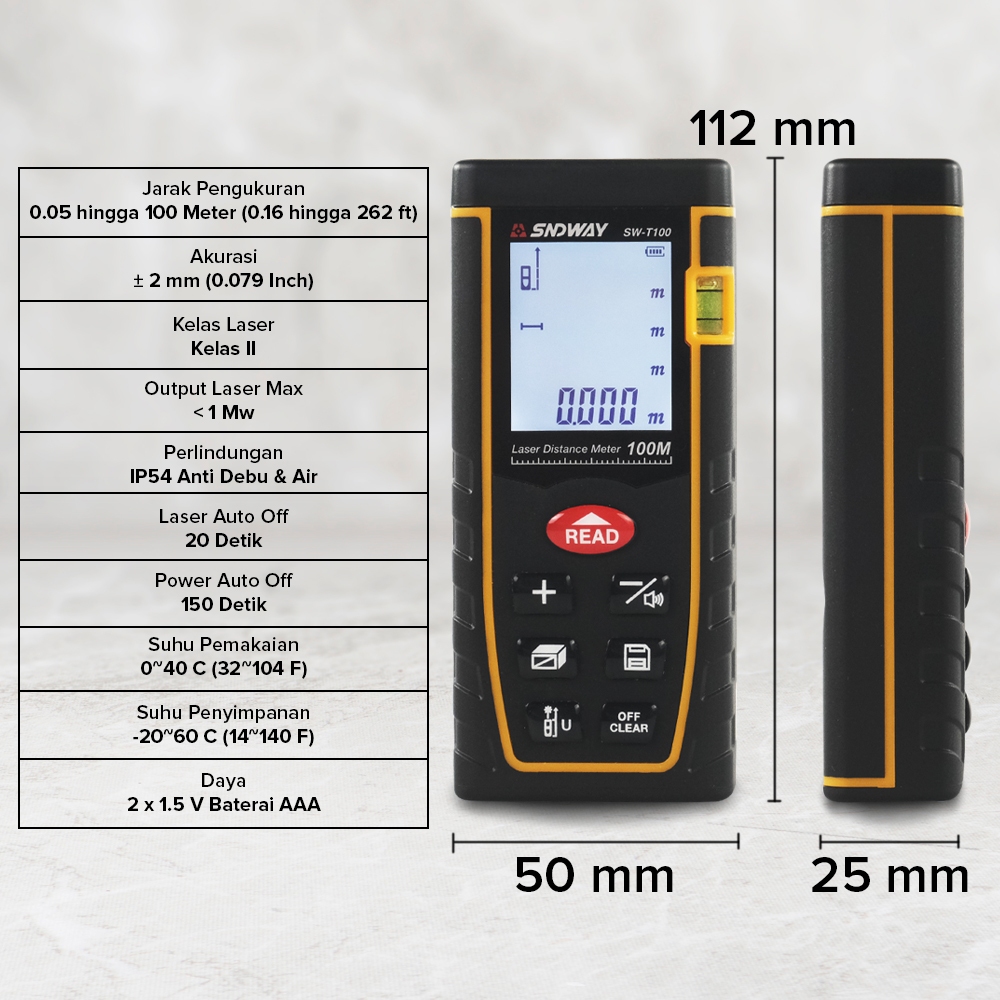 Jual Meteran digital Distance Meter Laser Distometer 100 Meter | Shopee ...