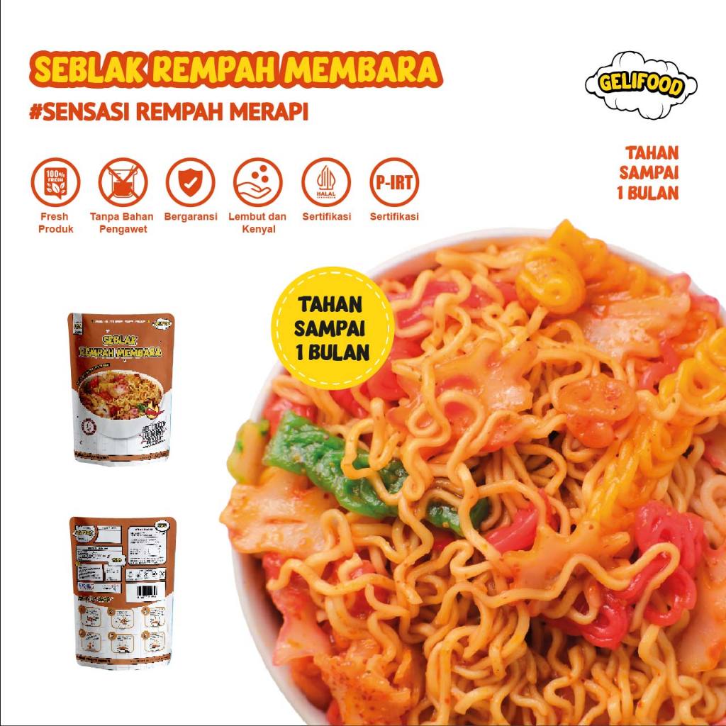 Jual Gelifood Seblak Kerupu Komplit Bumbu Membara Instant No 1 Street