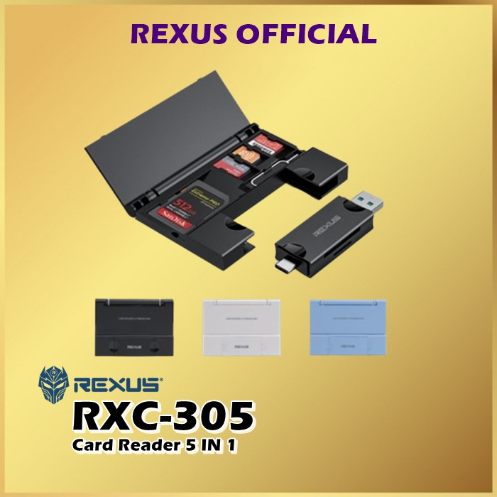 Jual Rexus RXC305 RXC-305 Card Reader 5 IN 1 Storage USB 3.0 | Shopee ...