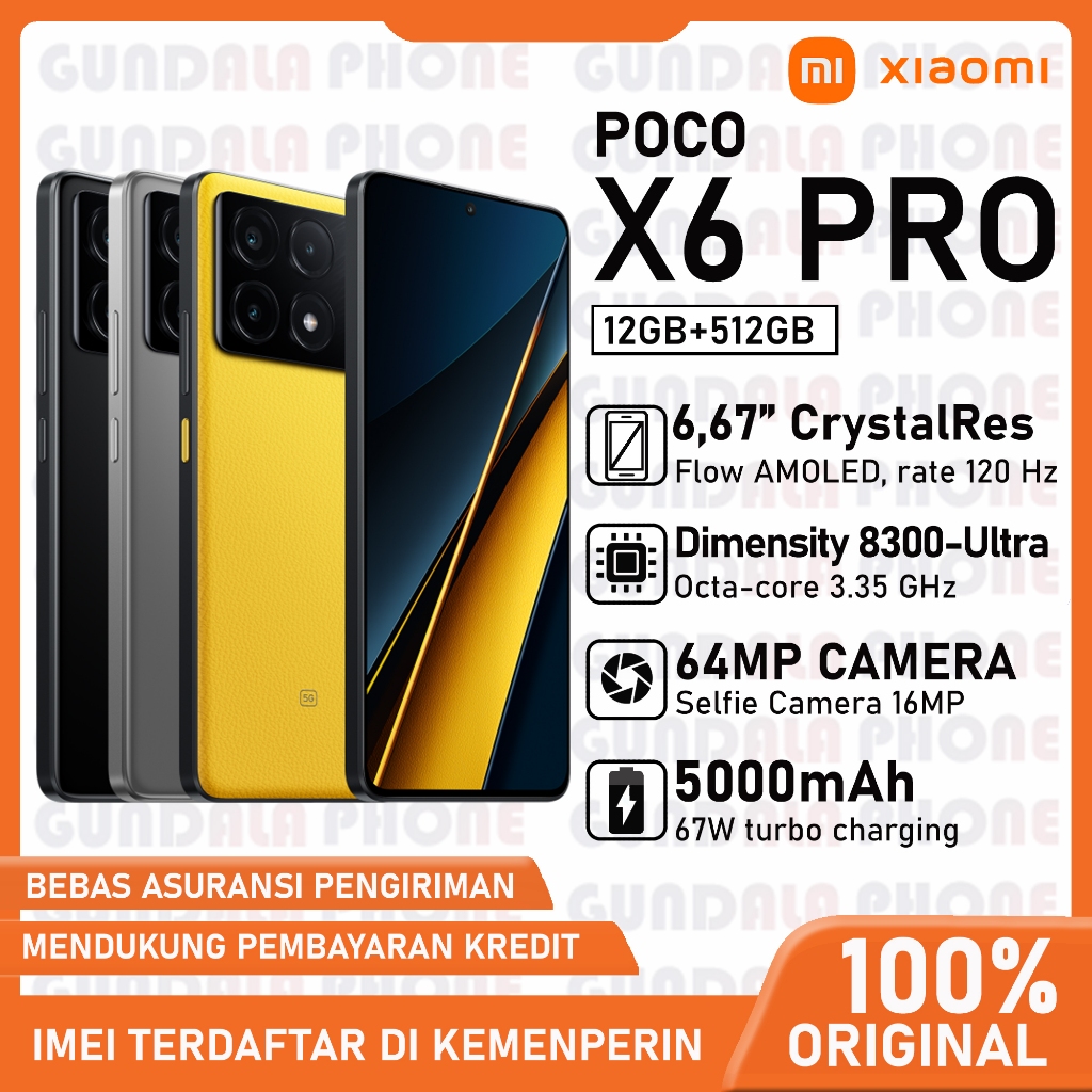 Jual Xiaomi POCO X6 Pro 5G 12GB/512GB Garansi Resmi | Shopee Indonesia