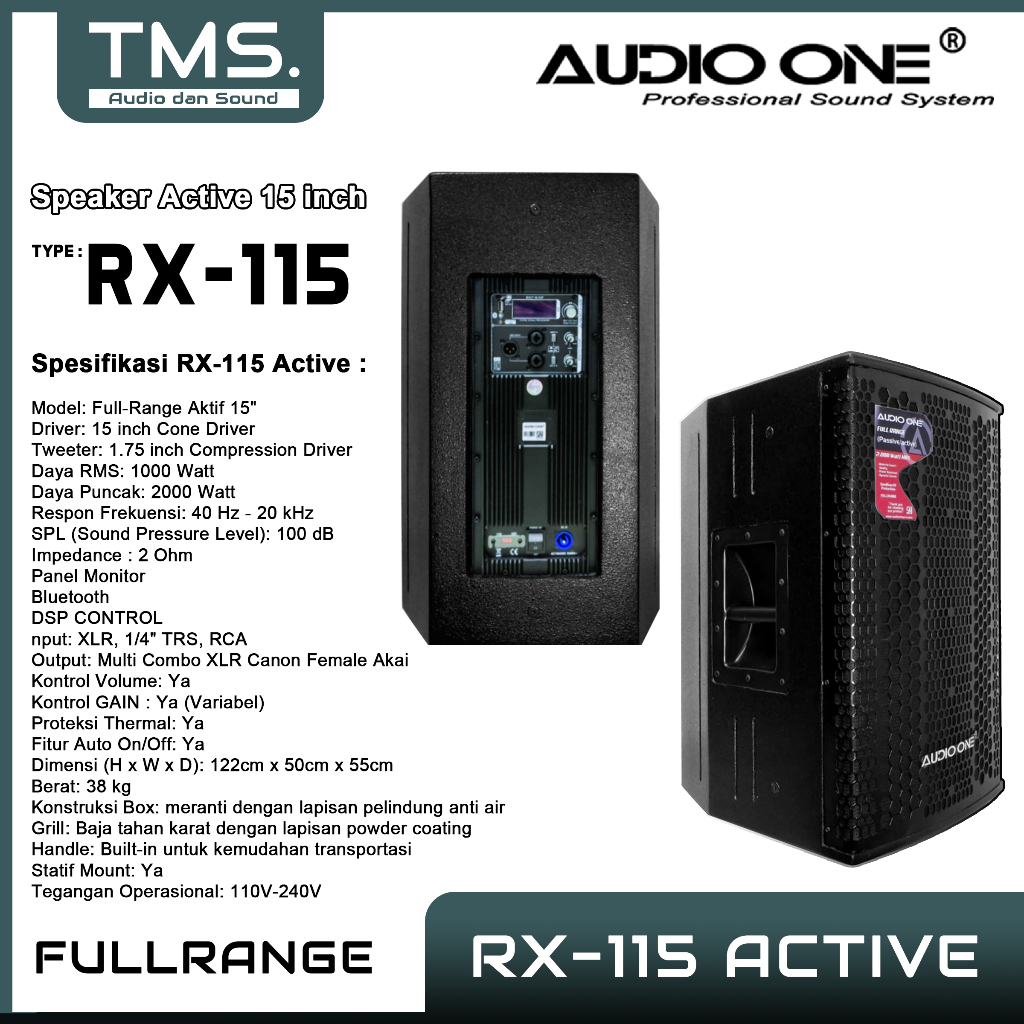 Jual Speaker Aktif AUDIOONE RX 10inch - 15inch Speaker Monitor Panggung ...