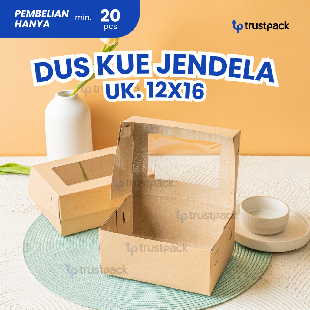 Jual DUS KUE 12X16 KRAFT / KOTAK KARDUS KUE / DUS SNACK / BOX SNACK ...