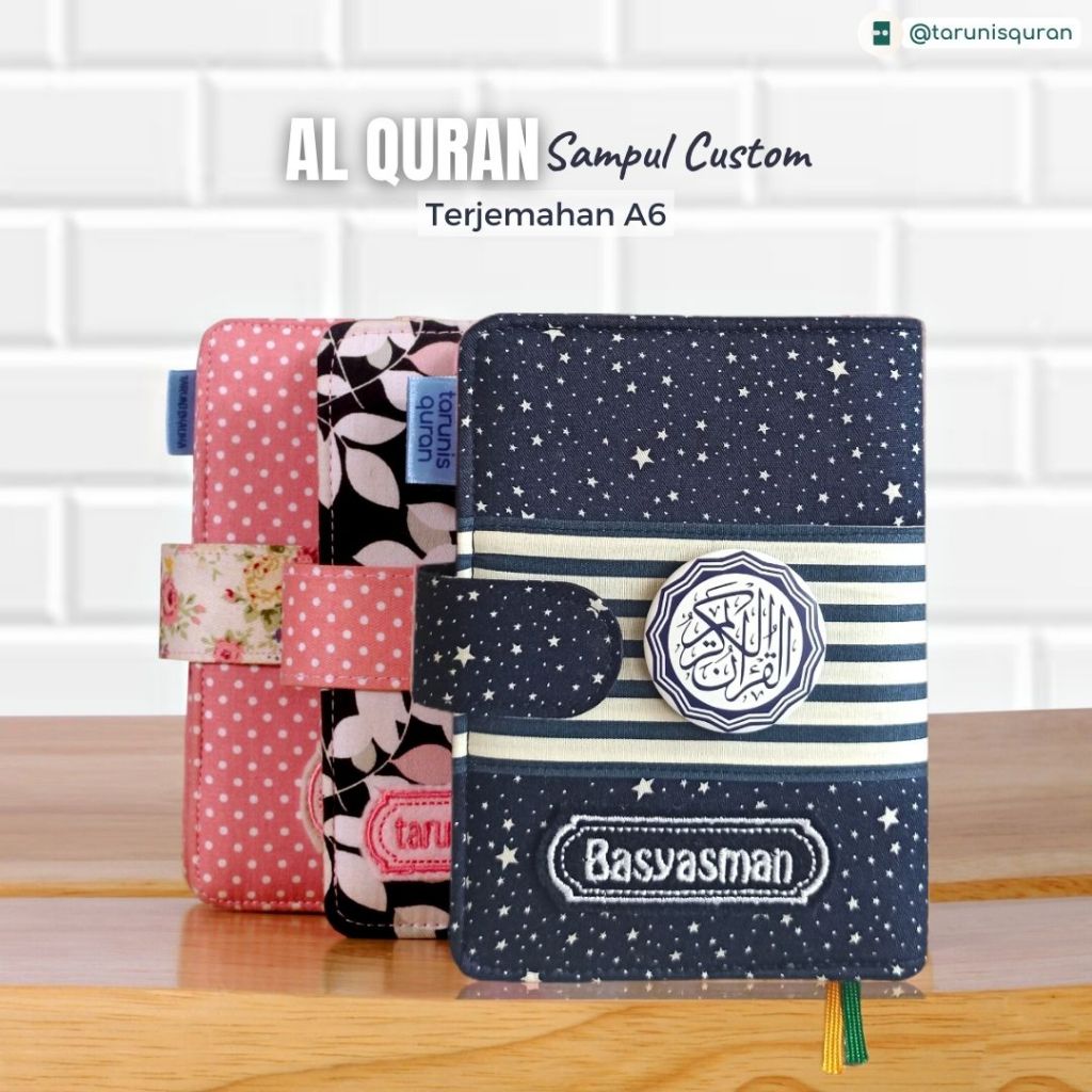 Jual Al Quran Terjemahan Saku Sampul Custom Bordir Nama A6 Azr Shopee