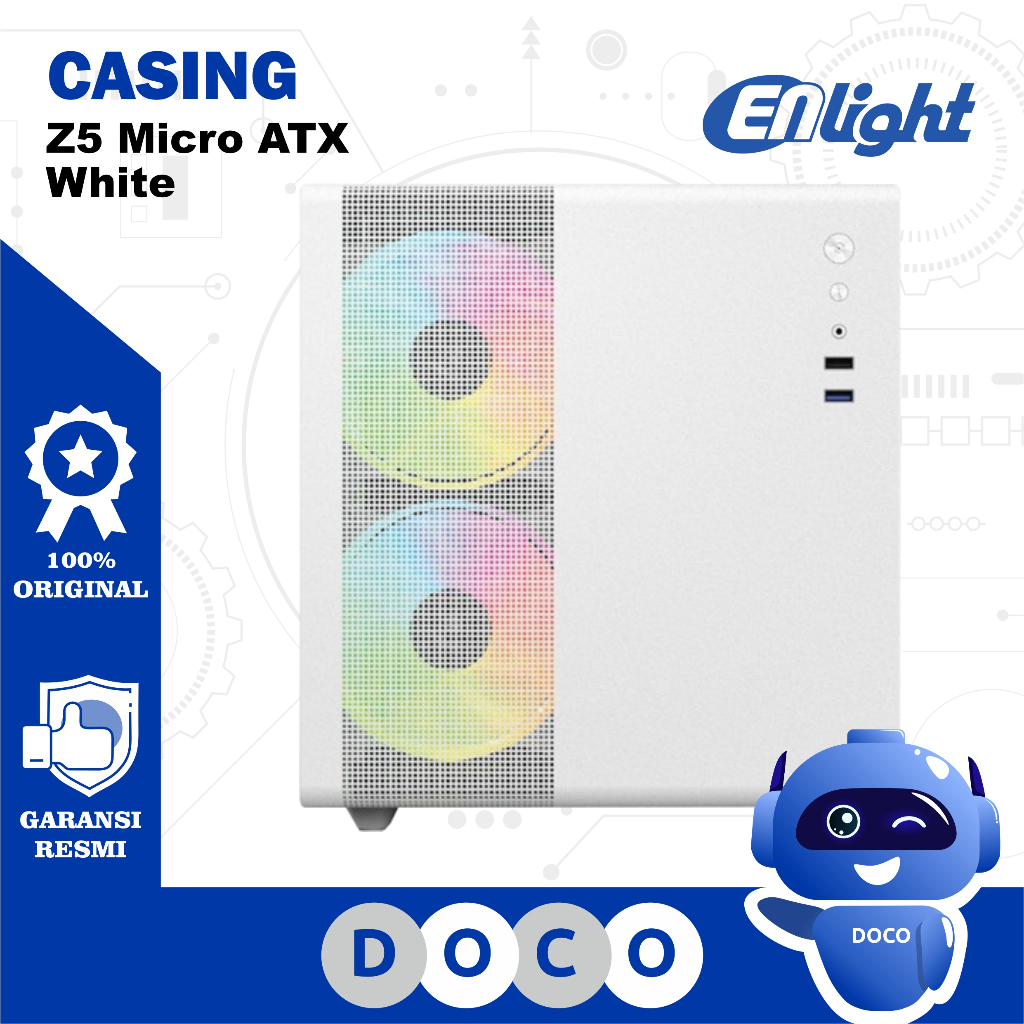 Jual Enlight Casing Z5 Micro ATX Gaming Case White PC Komputer | Shopee ...