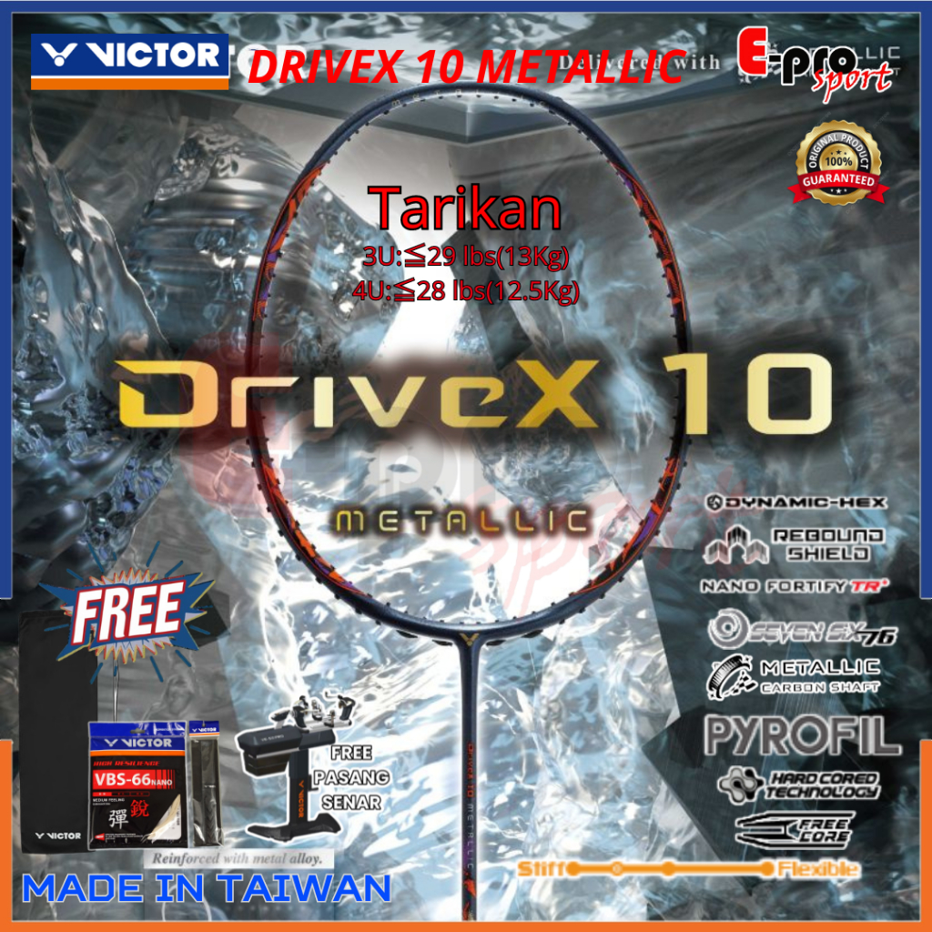 Jual Raket Badminton Victor DriveX 10METALLIC B Drive X 10 METALLIC DX ...