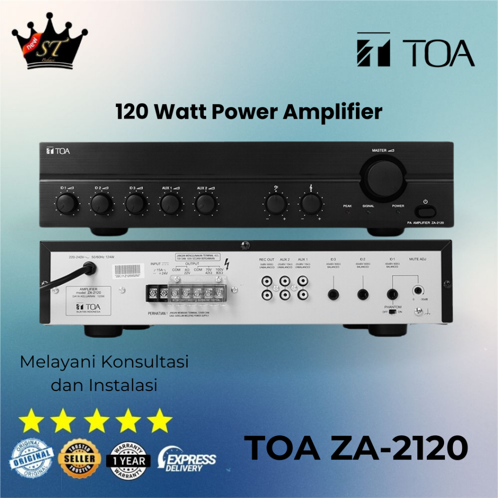Jual TOA ZA-2120 ZA2120 Power Amplifier 120 Watt 100V 100 Volt Amply