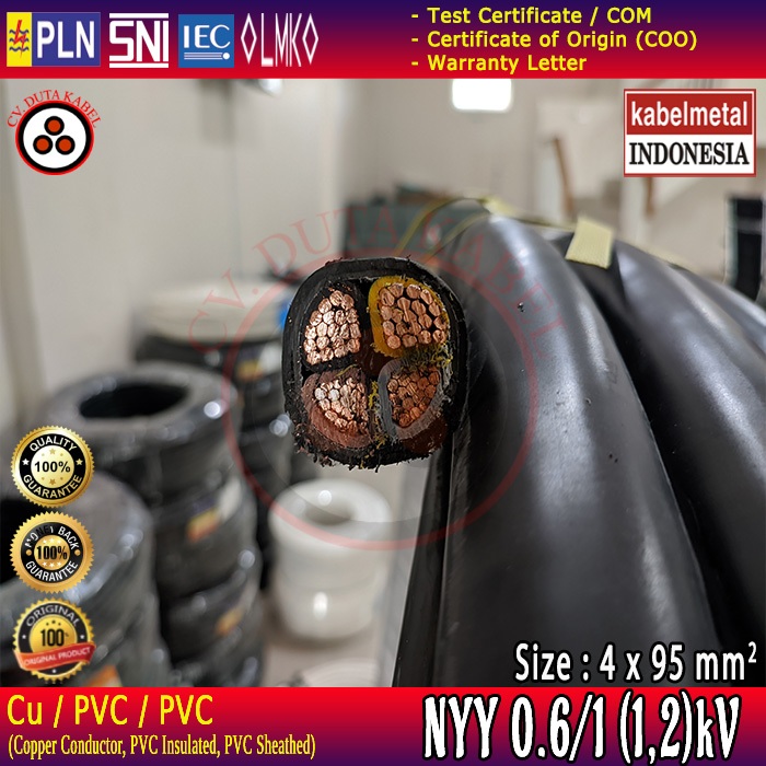 Jual Kabel NYY 4x95 mm2 KABELMETAL (KMI)/ SUPREME/ SUTRADO / PULUNG /4 ...