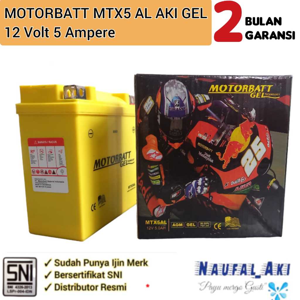 Jual Aki Motor Supra X/FIT Lama Motorbatt MTX5AL Aki Kering Langsung