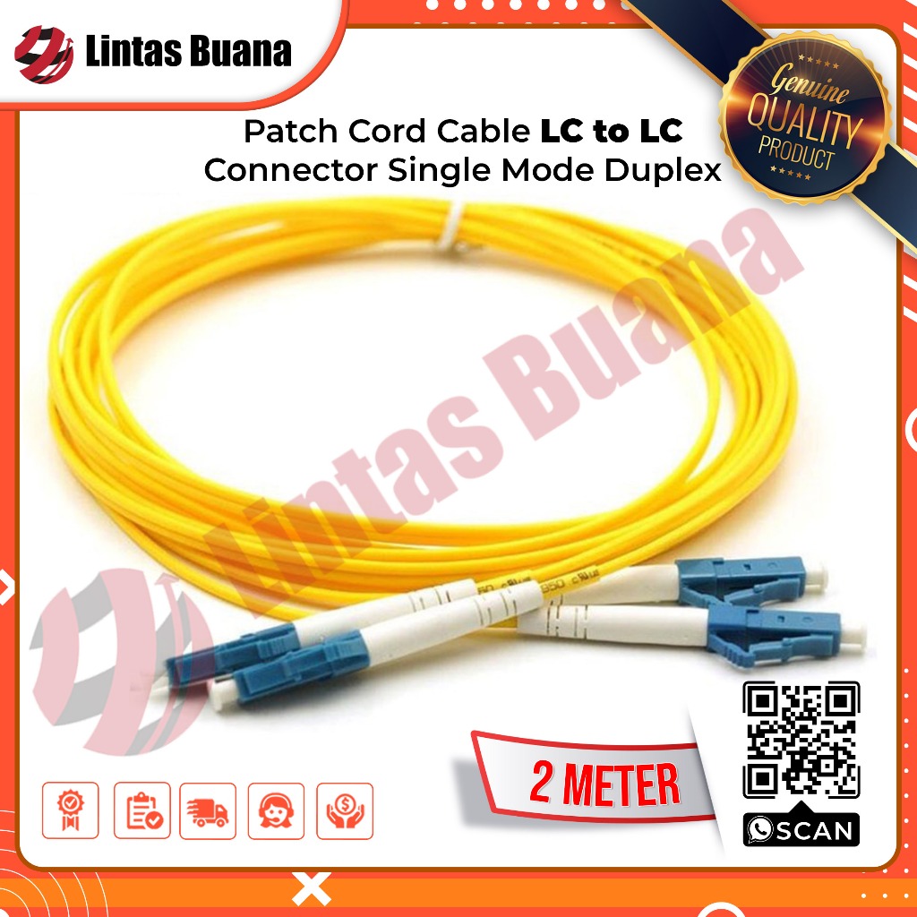 Jual Patch Cord Cable 2 Meter LC upc to LC upc Connector Single Mode ...