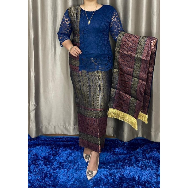 Jual Stelan rok songket selendang complit blusnya | Shopee Indonesia