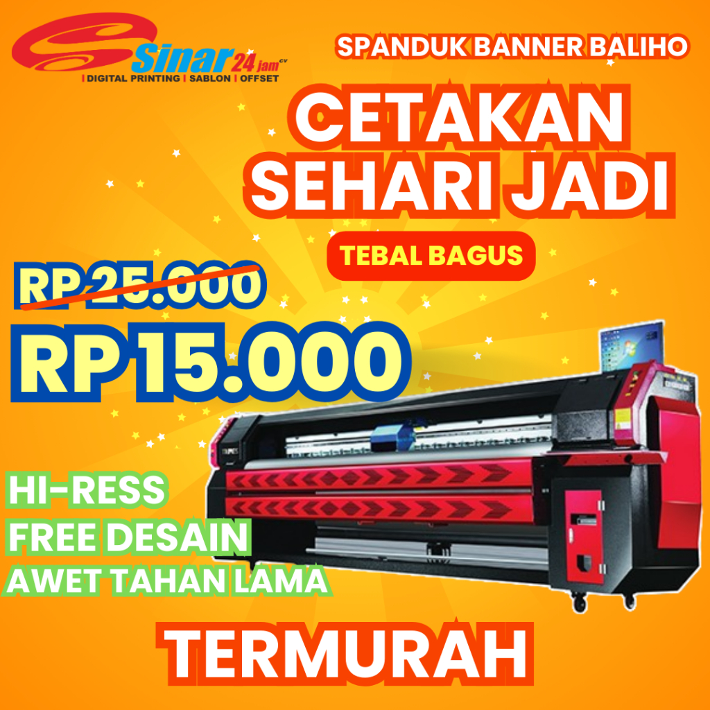 Jual Murah Promo Cetak Spanduk Print Banner Baliho Hi Res Flexi