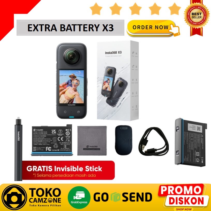 Insta360 ONE X3 360° Action Camera Insta360 X3 360° Original Bergaransi  FREE LOGAM MULIA 24K GARANSI RESMI