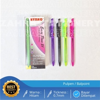 Jual Kenko Pulpen / Ballpoint Easy Flow 21 1 Pack isi 12 Pcs | Shopee ...