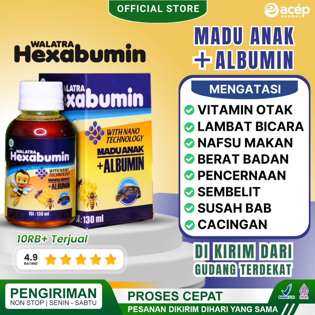 Jual Madu Anak Hexabumin Vitamin Otak Anak Cerdas Atasi Speech Delay ...