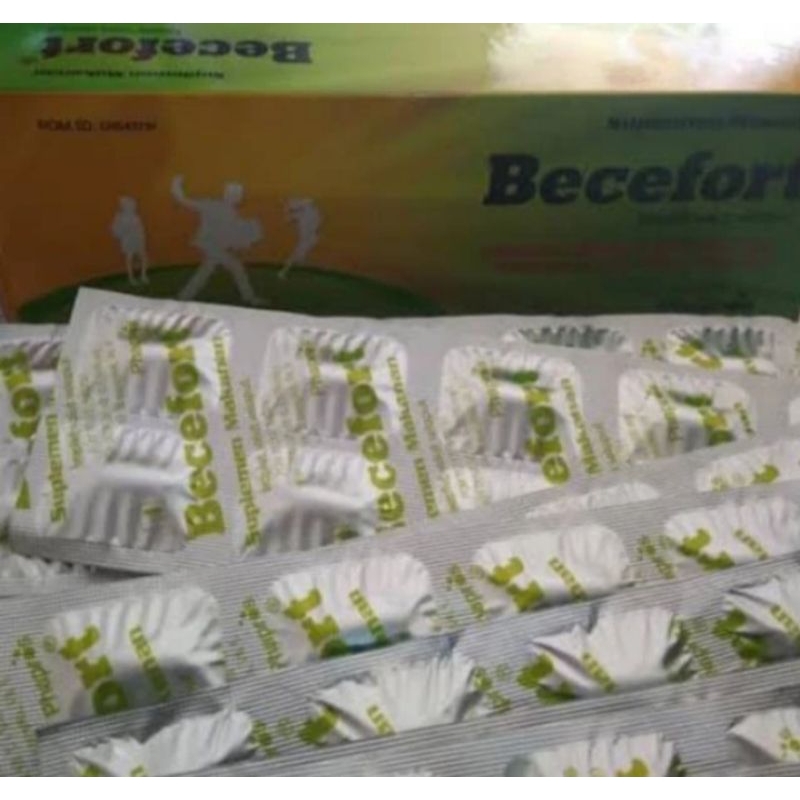 Jual BECEFORT VITAMIN C, B, E, 500mg 10 Setrip X 10 Tablet /100 Tablet ...