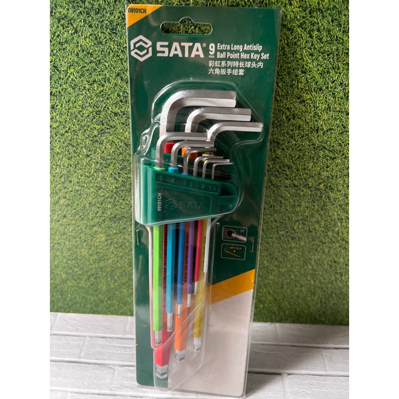 Jual SATA KUNCI L 09101CH - 9PC. EXTRA LONG ARM BALL POINT HEX KEY (MM ...