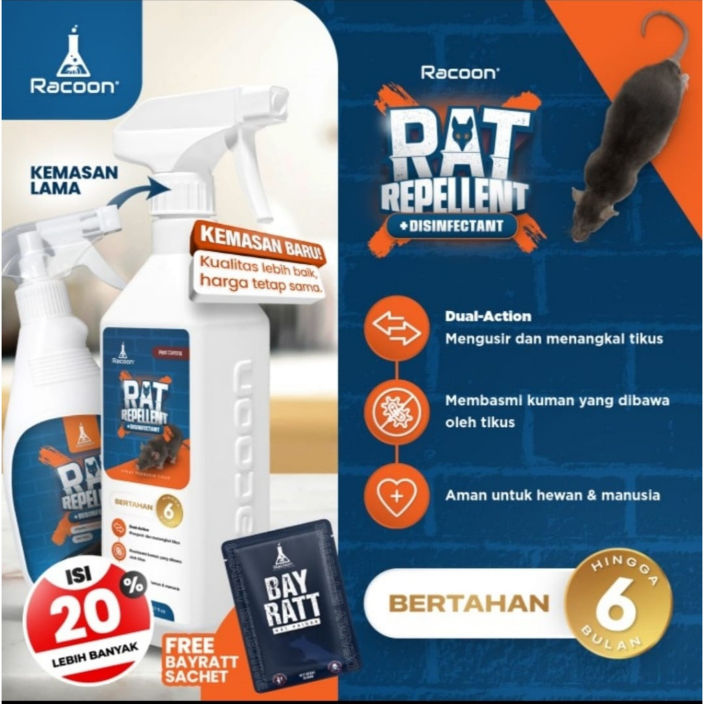 Jual Racoon Rat Rodent Repellent Spray Obat Cairan Pengusir Anti Tikus ...