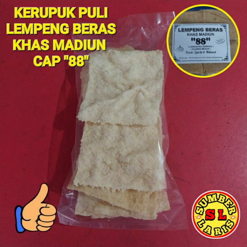 Jual Kerupuk Puli Lempeng Beras Khas Madiun Cap 88 Matang Isi 8