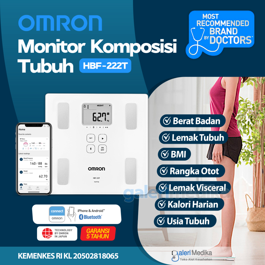 Jual Omron Body Composition Monitor HBF222T / HBF 222T / Timbangan