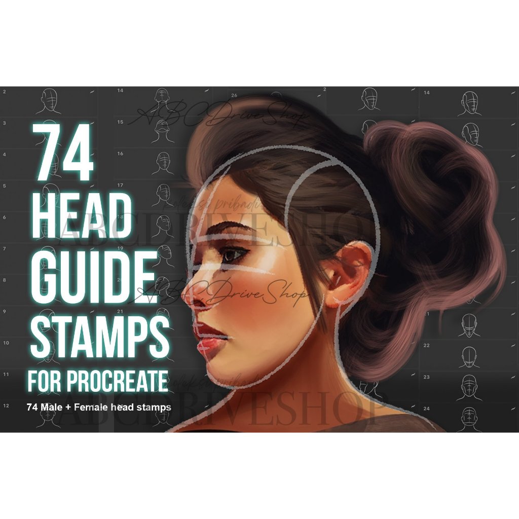Jual Procreate Brush - 74 Head Guide Stamps | Shopee Indonesia