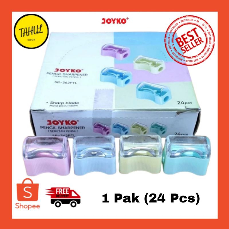 Jual 1 Pak (24 Pcs) !!! Rautan Serutan Sharpener Joyko SP-362PTL ...