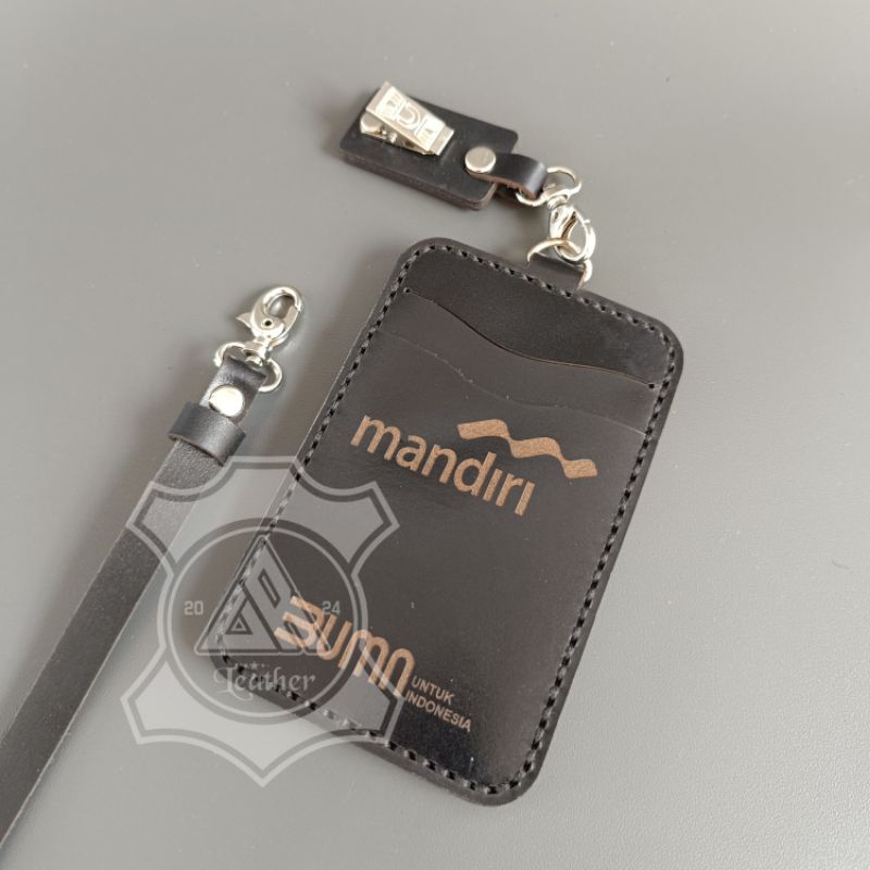 Jual AR.Leather98 Name Tag Kulit Sapi Asli – ID Card Holder Free Custom ...
