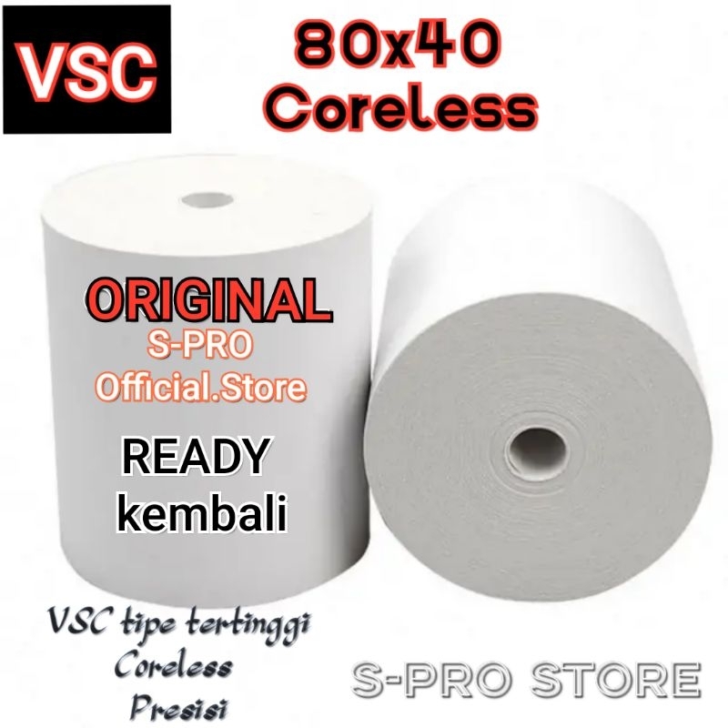 Jual Vsc Kertas Struk Thermal Paper X Coreless Premium Printer Mm