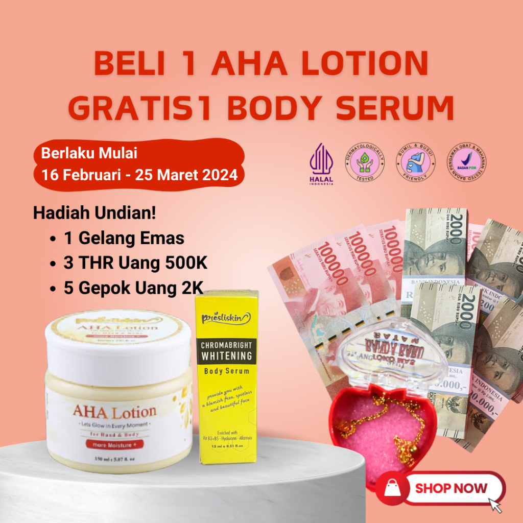 Jual Booster Pencerah Badan (1 Aha Lotion + 1 Body Serum) | Shopee ...