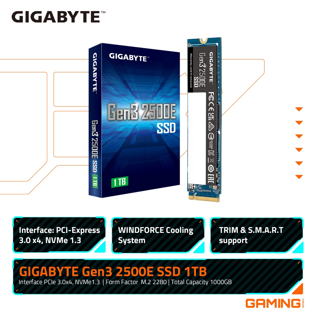 Jual GIGABYTE Gen3 2500E SSD 1TB - NVMe | Shopee Indonesia