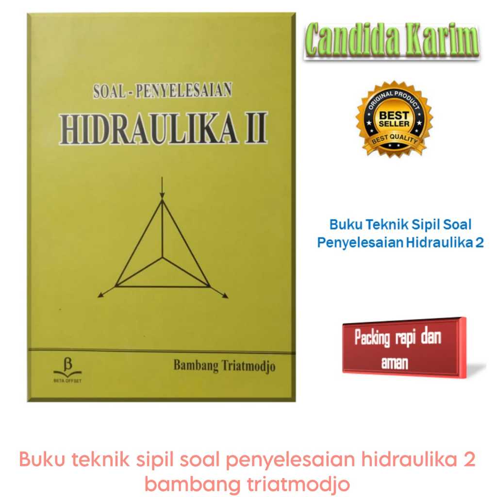 Jual Buku Teknik Sipil Soal Penyelesaian Hidraulika 2 Bambang ...