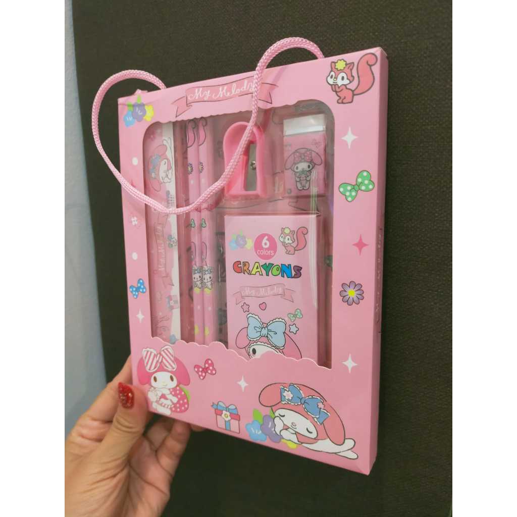 Jual PENSIL SET SANRIO KUROMI CHINAMOROL MELODY - SET ALAT TULIS 6 IN 1 ...