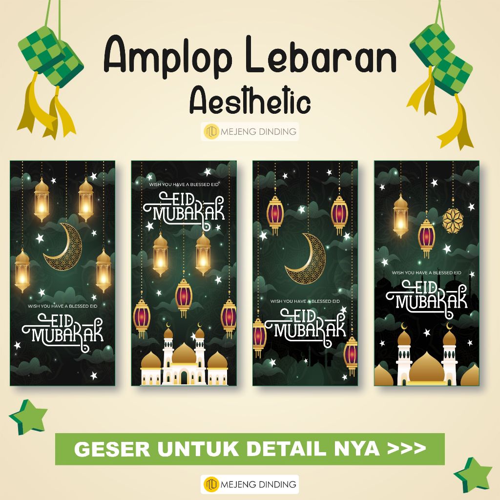 Jual Amplop Lebaran Karakter Lucu / Uang Tidak Di Lipat / Amplop Angpau