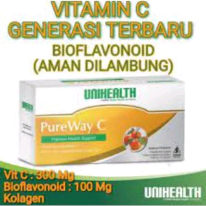 Jual Pureway C Vitamin C 30kaplet Unihealth | Shopee Indonesia