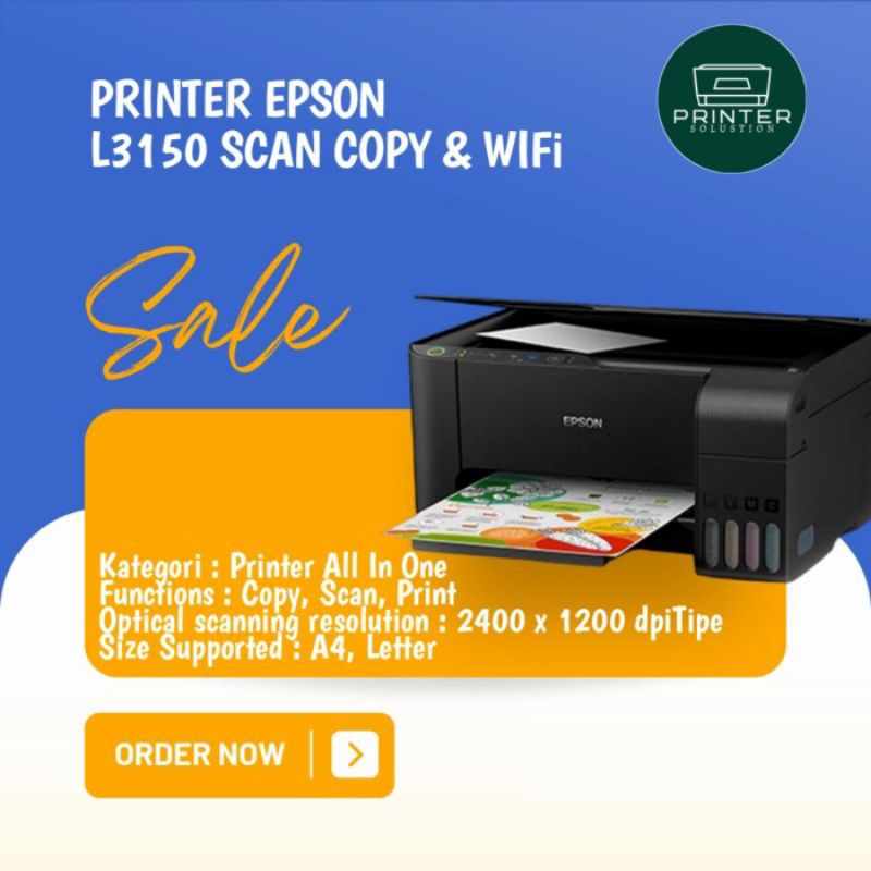 Jual Printer Epson L3150 Wifi Scan copy print A4 garansi toko | Shopee ...