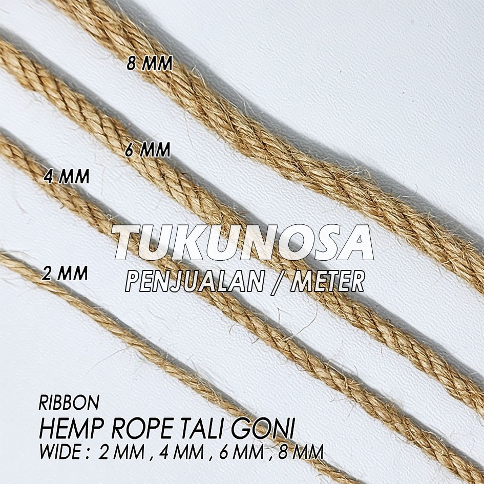 Jual HEMP ROPE TALI GONI /METER 2 mm 4 mm 6 mm & 8 mm TALI DEK TALI ...