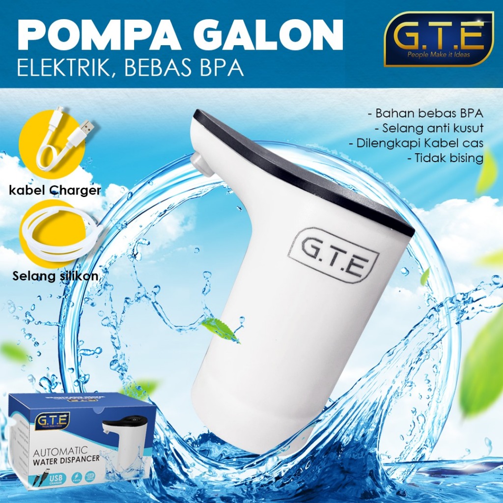 Jual GTE AF Pompa Galon Elektrik Dispenser Minum Galon Pompa Galon elektrik LED Shopee