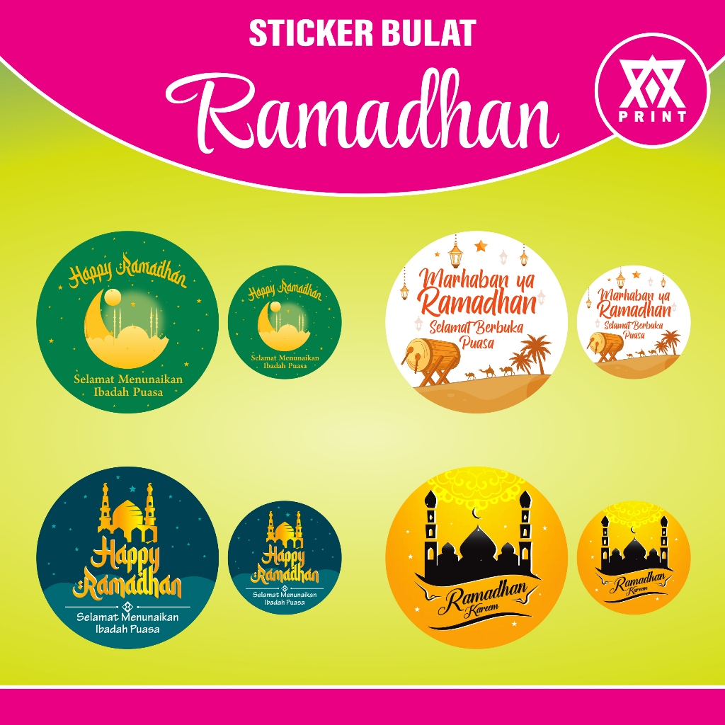 Jual STIKER BULAT PUASA RAMADHAN KAREEM / STICKER TOPLES BULAT RAMADHAN