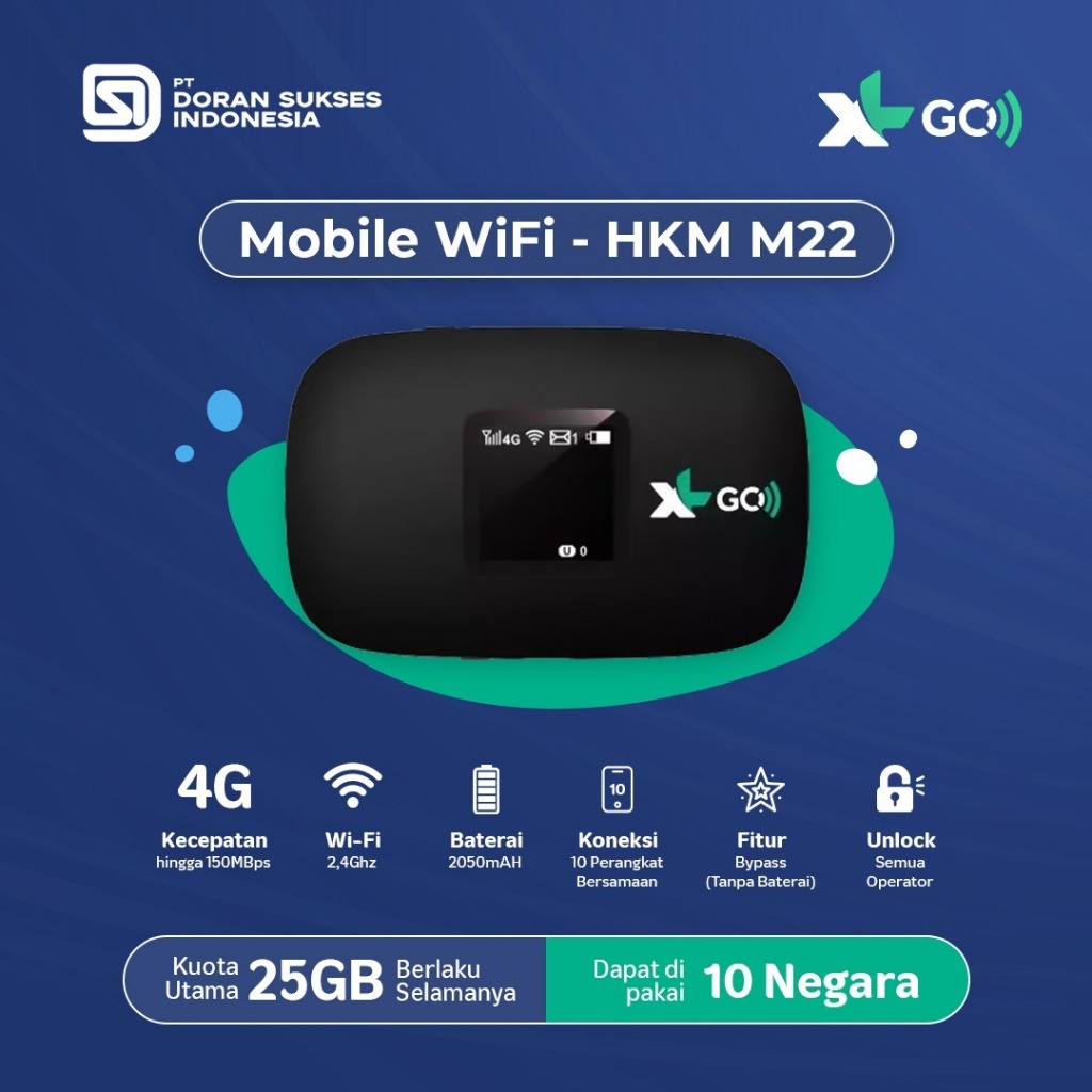 Jual Hkm M Modem Mifi Wifi Xl Go Izi Unlock Free Kuota Garansi