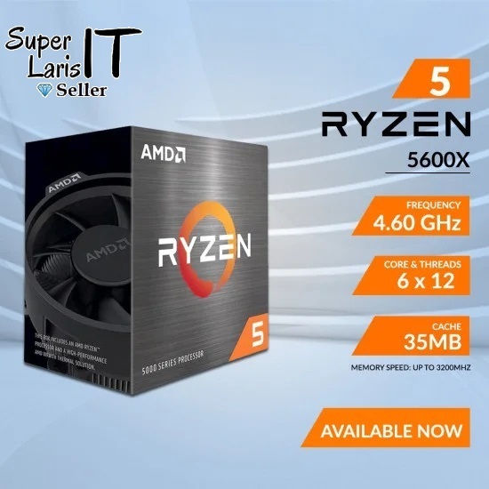 AMD Ryzen 5 5600X 新品未開封 AMD Ryzen 5 5600X (6-Core 12-Thread) Unlocked with Cooler