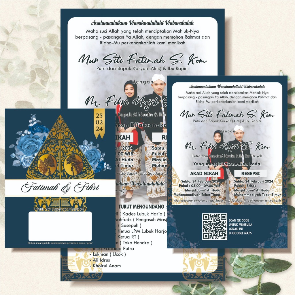 Jual UNDANGAN PERNIKAHAN GLOSSY FULL COLOUR - ELEGANT, MEWAH & SUPER