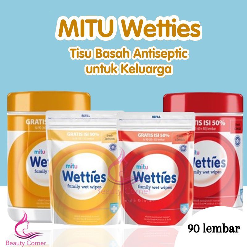 Jual Mitu Wetties Family Wet Wipes Fresh 90 Lembar | Fresh Lemon ...