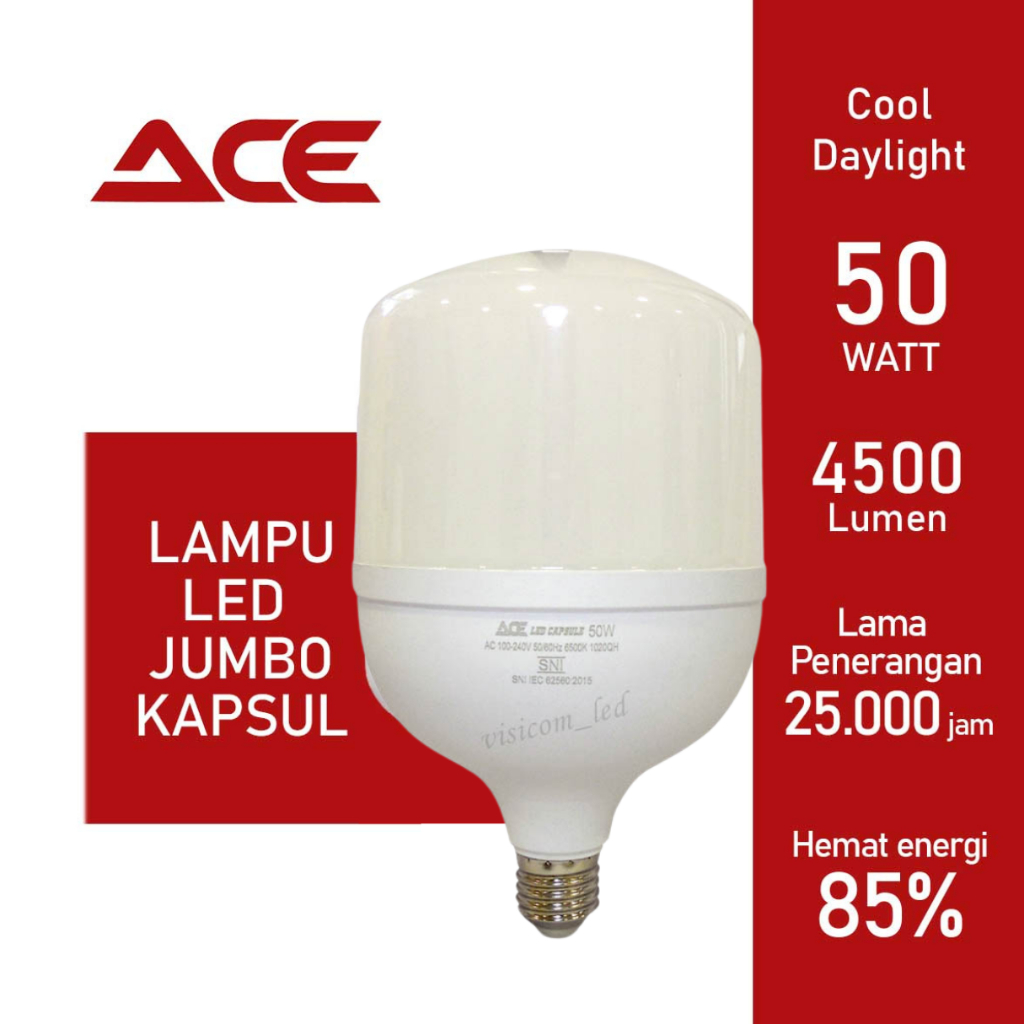Jual Lampu LED ACE Jumbo Kapsul 50W Watt | Shopee Indonesia