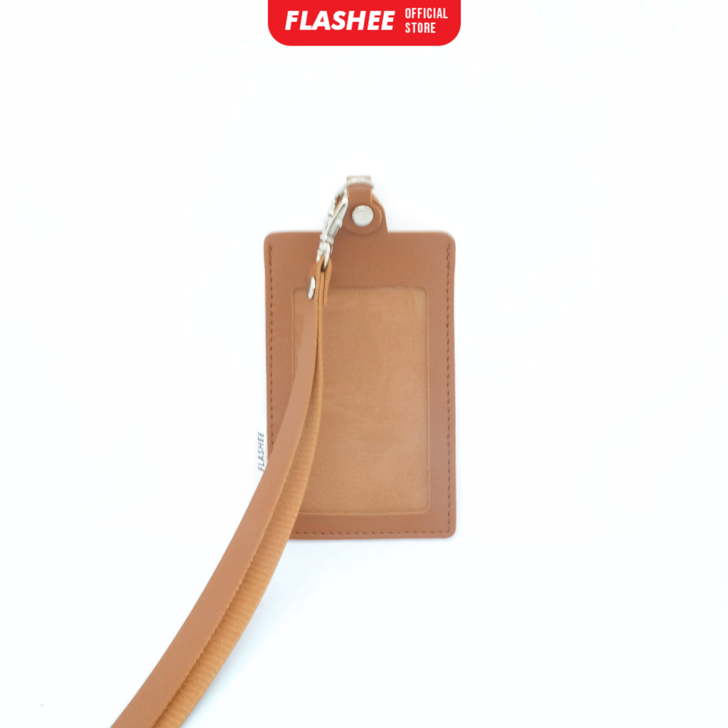 Jual Flashee Name Tag Kulit Id Card Kulit Holder Kancing Dean Lanyard ...