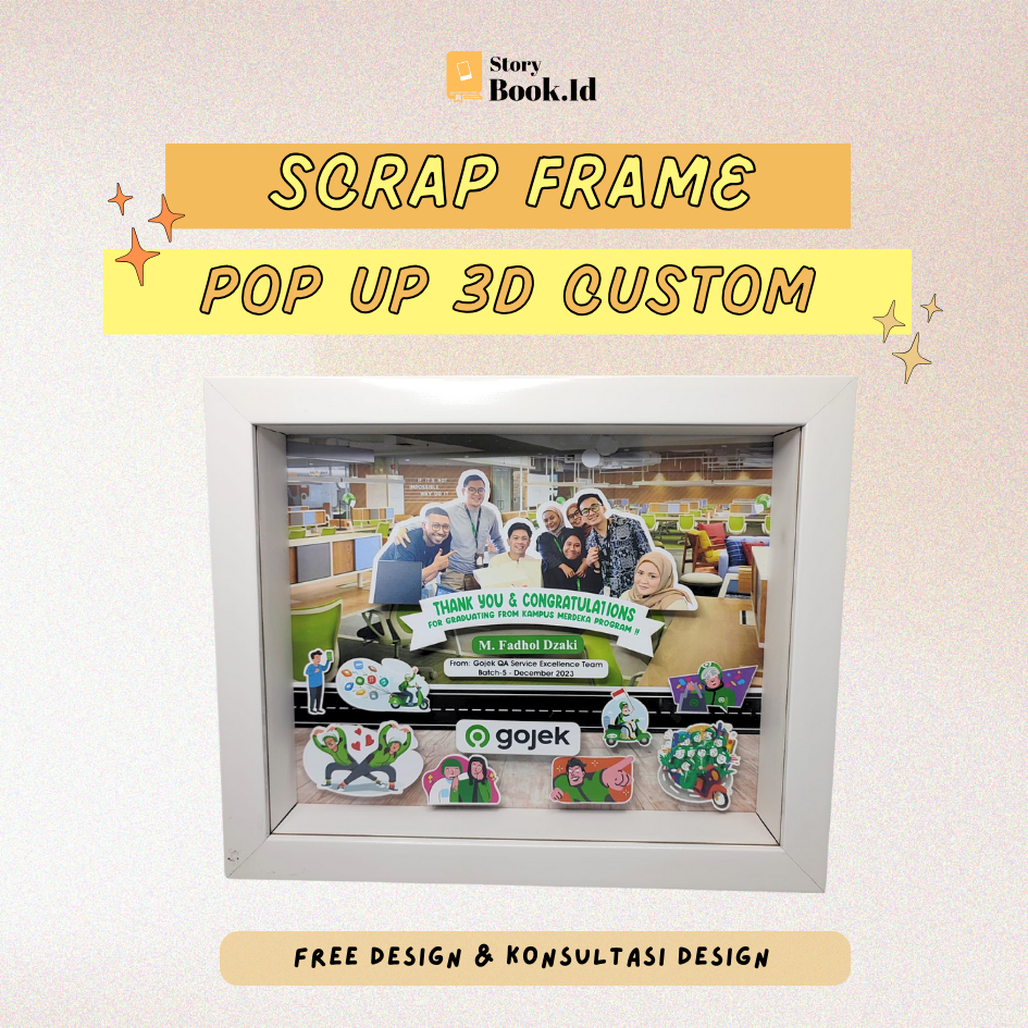 Jual (1 HARI JADI + FREE DESAIN) Scrap Frame Pop Up 3D Custom/ Pop Up
