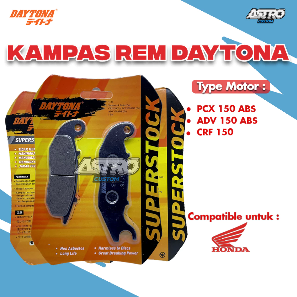 Kampas Rem Depan PCX 150 160 ABS ADV ABS Dispad Depan Daytona - Sistem Pengereman