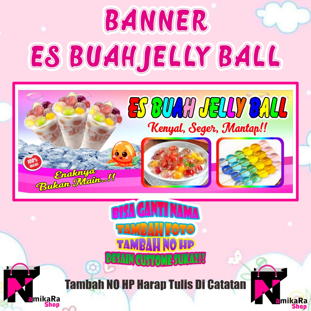 Jual Spanduk Backdrop Jelly Ball / Banner Es Buah Jelly Ball / Spanduk ...