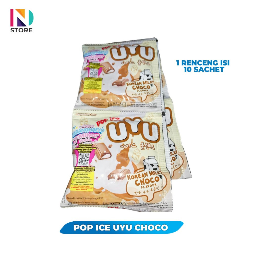 Jual POP ICE UYU KOREAN MILKY RENCENG/RENTENG ISI 10 SACHET CHOCO/TARO ...