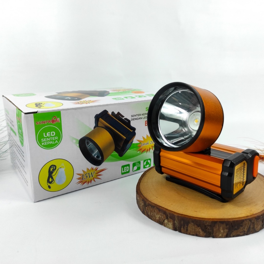 Jual Senter Kepala Sunpro SL-8848A KUNING / Putih 15 Watt Charger ...