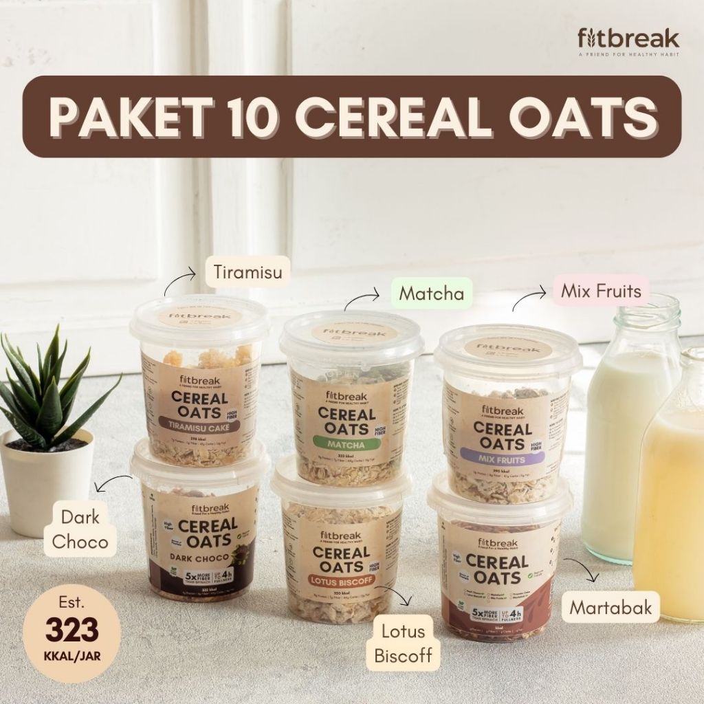 Jual Fitbreak PAKET 10 SEREAL OATS FITBREAK / sarapan / snack /sehat