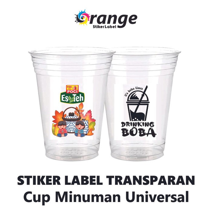 Jual STIKER LABEL TRANSPARAN CUP MINUMAN UNIVERSAL, STIKER MINUMAN ...